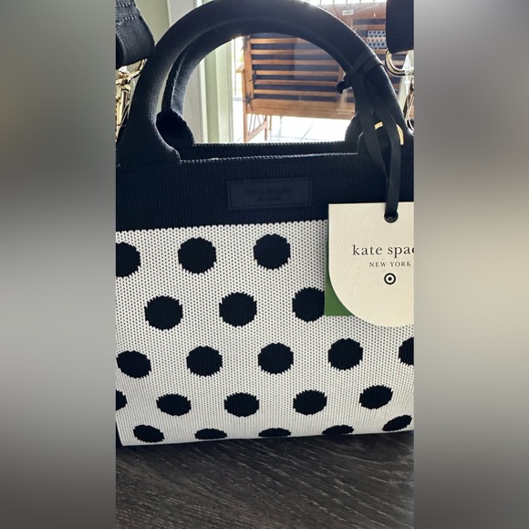 NWT Kate Spade New York x Target White/Black Polka Dot Knit Crossbody Bag - Picture 9 of 10
